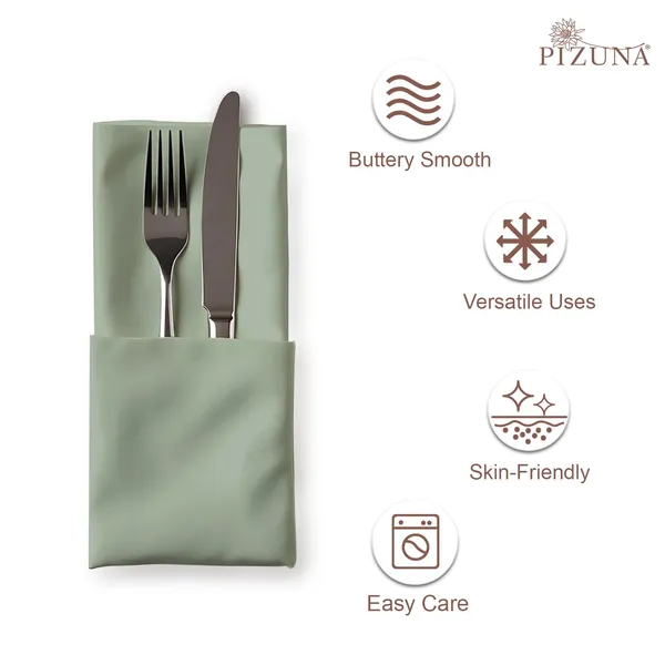 Pizuna_100%_Long_Staple_Cotton_Solid_Sea_Foam_Dinner_Napkin_Set_Of_8