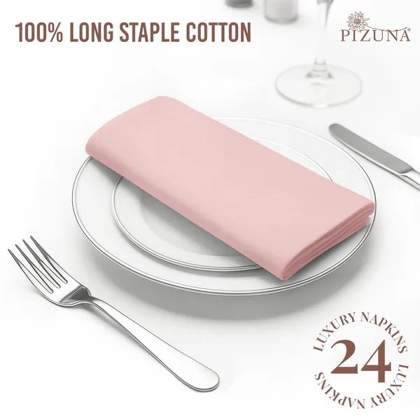 Cotton_Sateen_Solid_Light_Pink_Dinner_Napkins_Set_Of_24