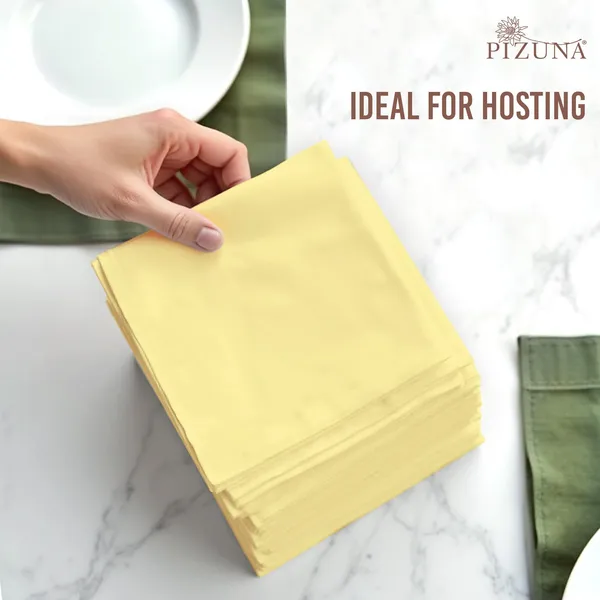 Cotton_Sateen_Solid_Mellow_Yellow_Dinner_Napkins_Set_Of_24