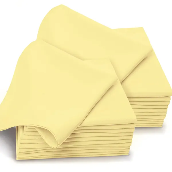 Cotton_Sateen_Solid_Mellow_Yellow_Dinner_Napkins_Set_Of_24