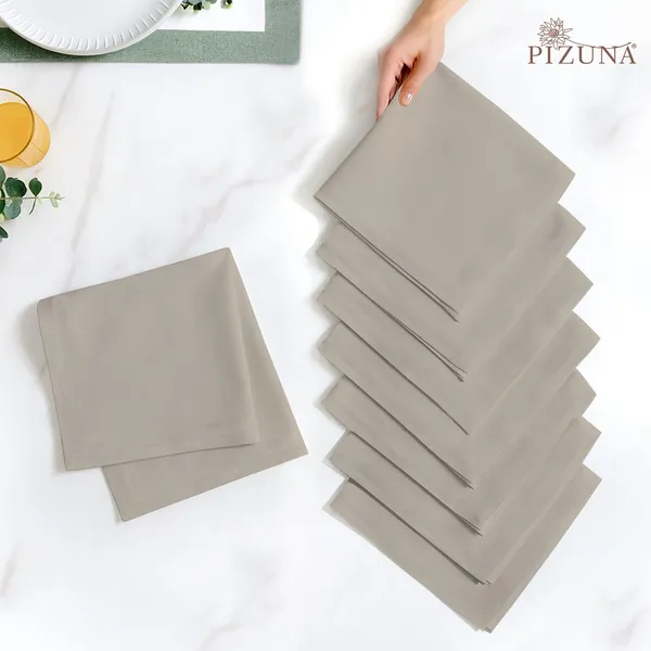 Cotton_Solid_Simply_Taupe_Dinner_Napkins_Set_Of_8