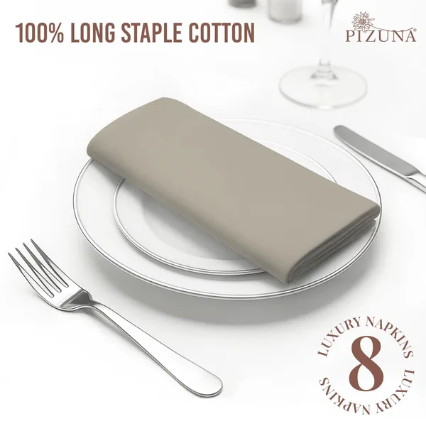 Cotton_Solid_Simply_Taupe_Dinner_Napkins_Set_Of_8