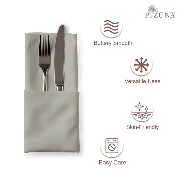 Cotton_Sateen_Solid_Silver_Dinner_Napkins_Set_Of_24