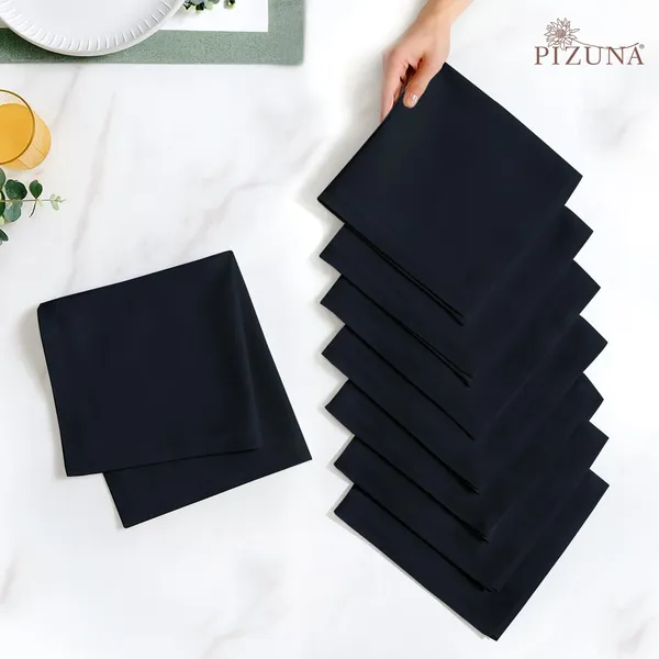 Cotton_Solid_Black_Dinner_Napkins_Set_Of_8