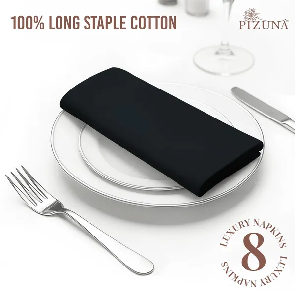 Cotton_Solid_Black_Dinner_Napkins_Set_Of_8