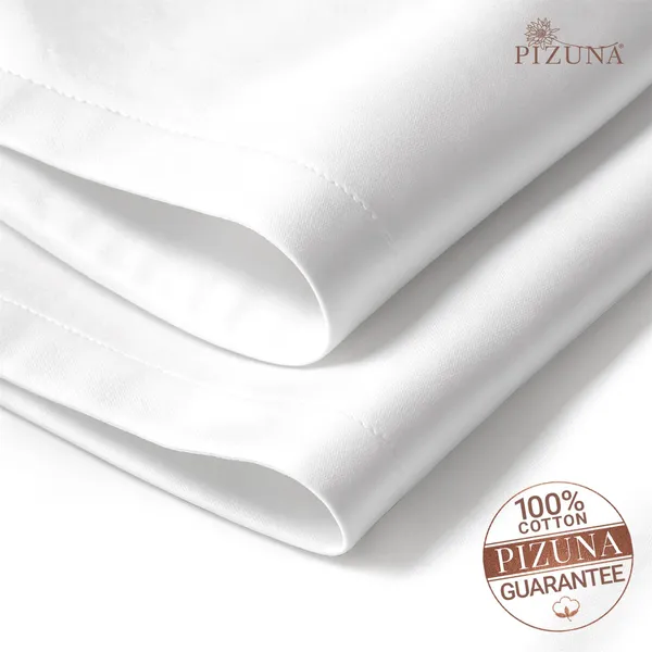Pizuna_100%_Long_Staple_Cotton_Solid_White_Dinner_Napkin_Set_Of_8