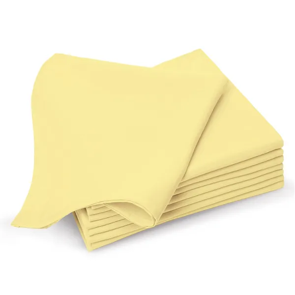 Cotton_Sateen_Solid_Mellow_Yellow_Dinner_Napkins_Set_Of_8