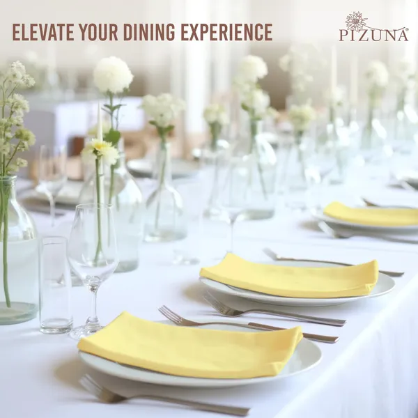 Cotton_Sateen_Solid_Mellow_Yellow_Dinner_Napkins_Set_Of_8