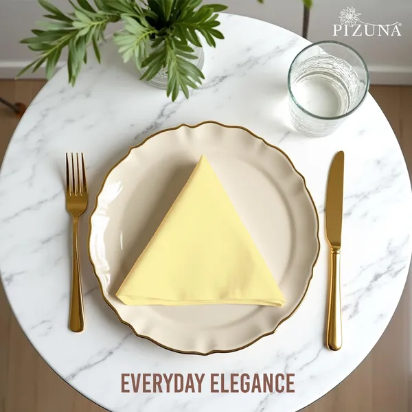 Cotton_Sateen_Solid_Mellow_Yellow_Dinner_Napkins_Set_Of_8