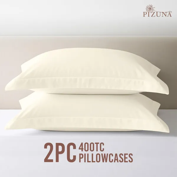 Pizuna_100%_Long_Staple_Cotton_Solid_New_Ivory_Standard_Pillow_Cover_Set