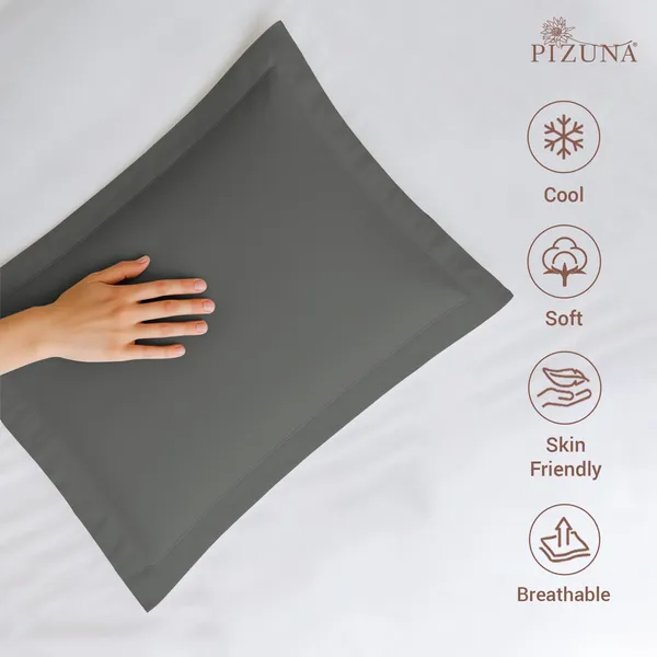 Pizuna_Cotton_Solid_Dark_Grey_Pillow_Cover_Set_Of_2