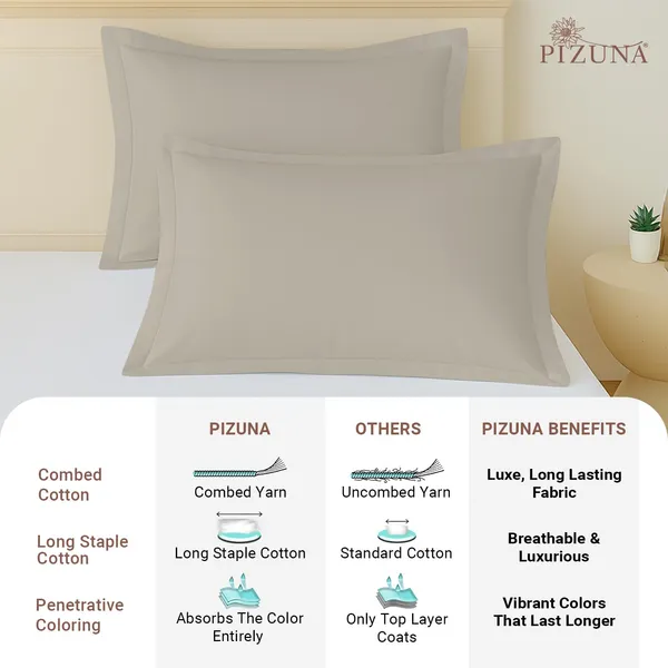 Pizuna_100%_Long_Staple_Cotton_Solid_Simply_Taupe_Standard_Pillow_Cover_Set