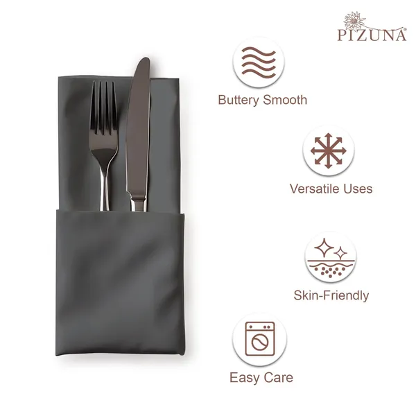 Cotton_Solid_Dark_Grey_Dinner_Napkin_Set