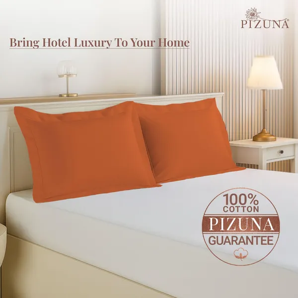 Pizuna_100%_Long_Staple_Cotton_Solid_Burnt_Orange_Standard_Pillow_Cover_Set
