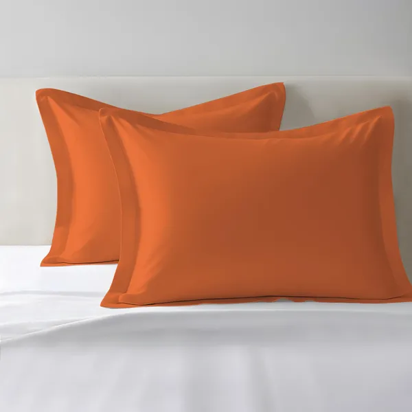 Pizuna_100%_Long_Staple_Cotton_Solid_Burnt_Orange_Standard_Pillow_Cover_Set