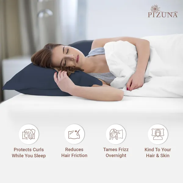 Pizuna_100%_Cotton_Solid_Dark_Blue_Pillow_Cover_Set_Of_2