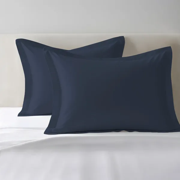 Pizuna_100%_Cotton_Solid_Dark_Blue_Pillow_Cover_Set_Of_2