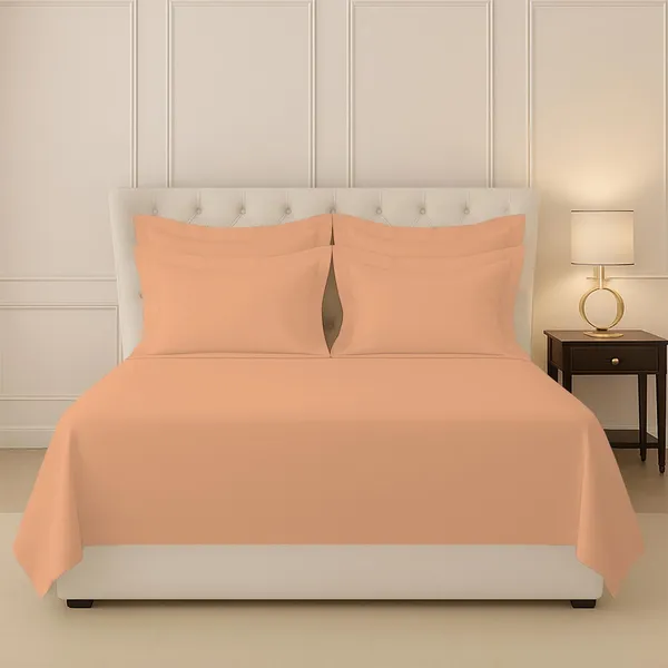 Cotton_Solid_Peach_Super_King_Flat_Bedsheet_With_Pillow_Covers