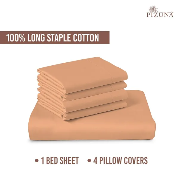 Cotton_Solid_Peach_Super_King_Flat_Bedsheet_With_Pillow_Covers