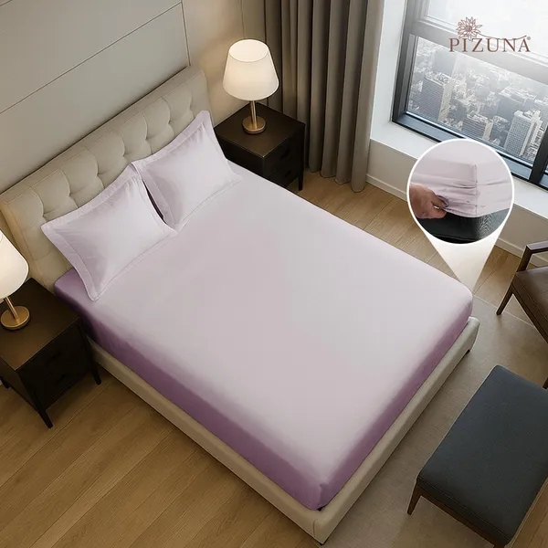 Cotton_Sateen_Solid_Light_Lilac_King_Fitted_Bedsheet