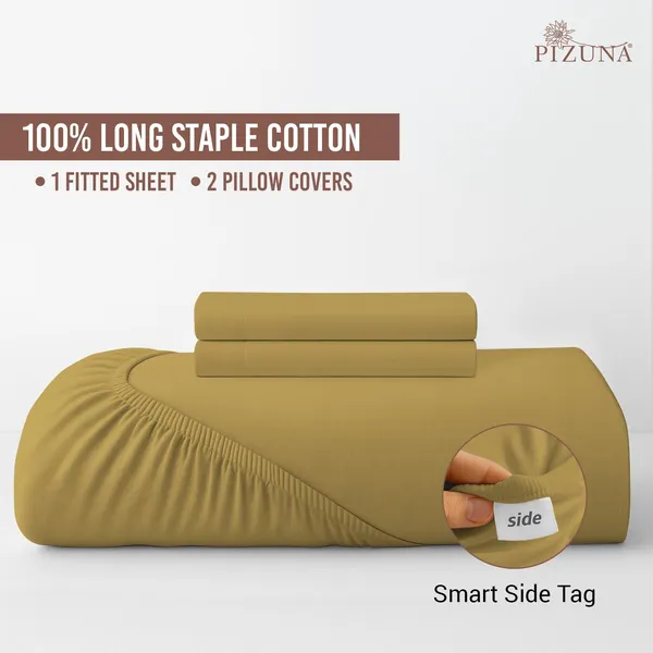 Cotton_Solid_Mustard_Gold_King_Fitted_Bedsheet