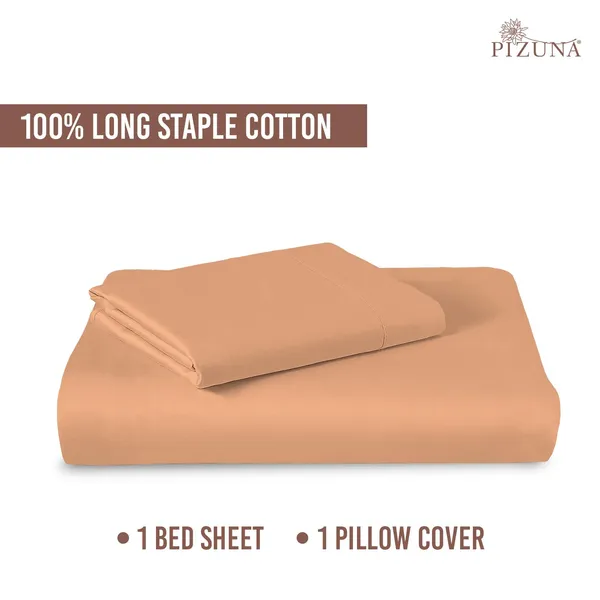 Cotton_Solid_Peach_Single_Size_Bedsheet_With_1_Pillow_Cover