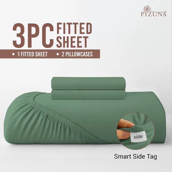 Cotton_Sateen_Solid_Hedge_Green_Queen_Fitted_Bedsheet