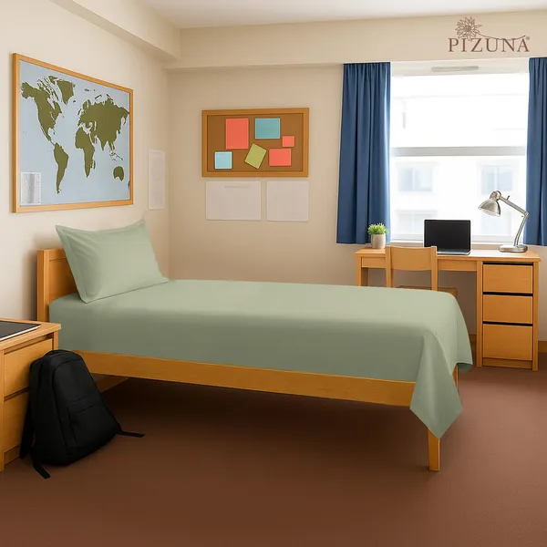 Cotton_Solid_Light_Sage_Single_Flat_Bedsheet