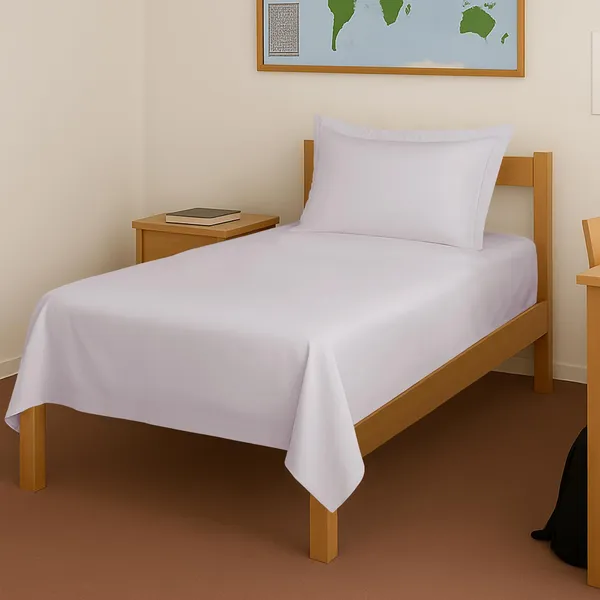 Pizuna_Cotton_Solid_Light_Lilac_Single_Flat_Bedsheet_With_Pillow_Cover