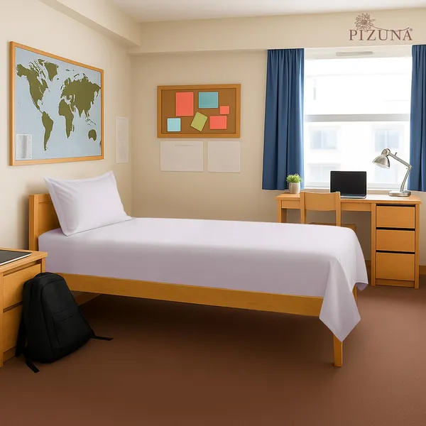 Pizuna_Cotton_Solid_Light_Lilac_Single_Flat_Bedsheet_With_Pillow_Cover