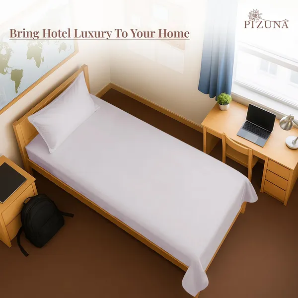 Pizuna_Cotton_Solid_Light_Lilac_Single_Flat_Bedsheet_With_Pillow_Cover
