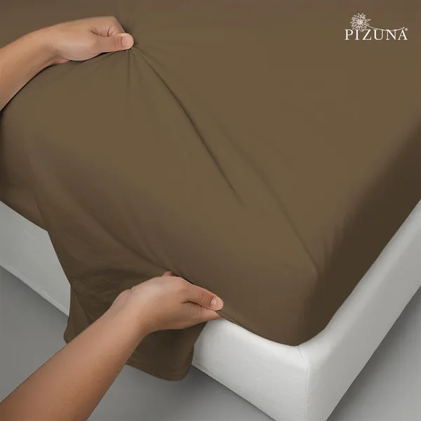 Cotton_Solid_Woody_Brown_Super_King_Flat_Bedsheet_With_Pillow_Covers