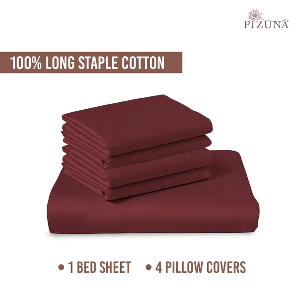 Cotton_Solid_Brick_Red_Super_King_Flat_Bedsheet