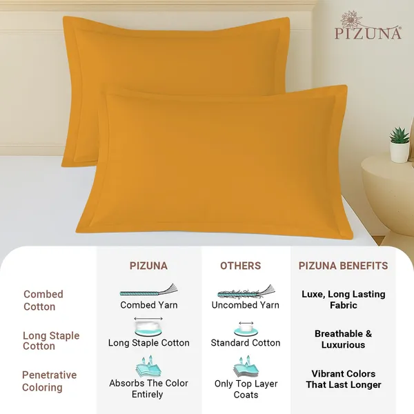Cotton_Solid_Honey_Gold_Pillow_Cover_Set_Of_2