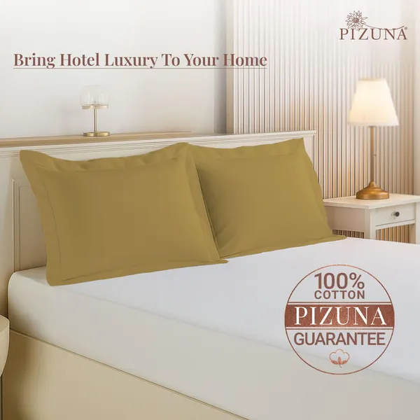 Pizuna_Cotton_Solid_Mustard_Gold_Pillow_Cover_Set_Of_2