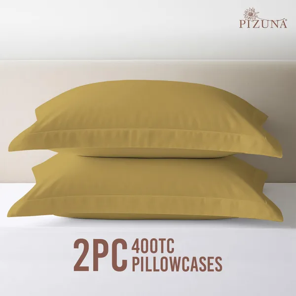 Pizuna_Cotton_Solid_Mustard_Gold_Pillow_Cover_Set_Of_2