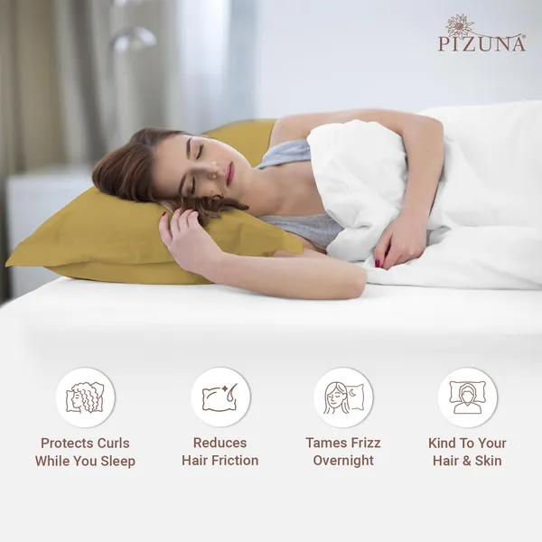 Pizuna_Cotton_Solid_Mustard_Gold_Pillow_Cover_Set_Of_2