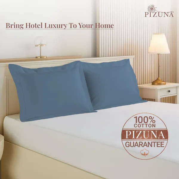 Pizuna_100%_Cotton_Solid_Dusty_Blue_Pillow_Cover_Set_Of_2