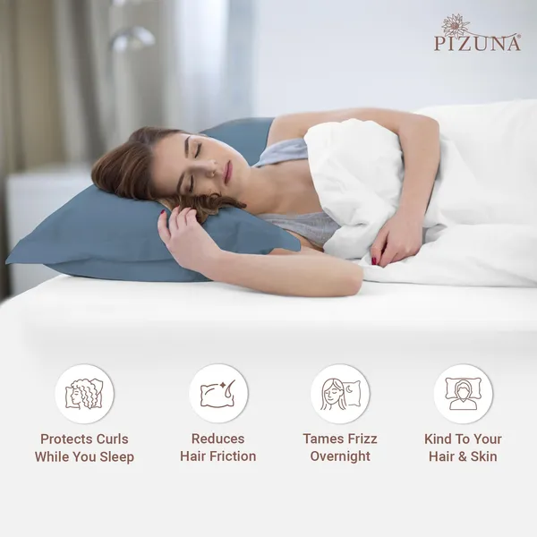 Pizuna_100%_Cotton_Solid_Dusty_Blue_Pillow_Cover_Set_Of_2
