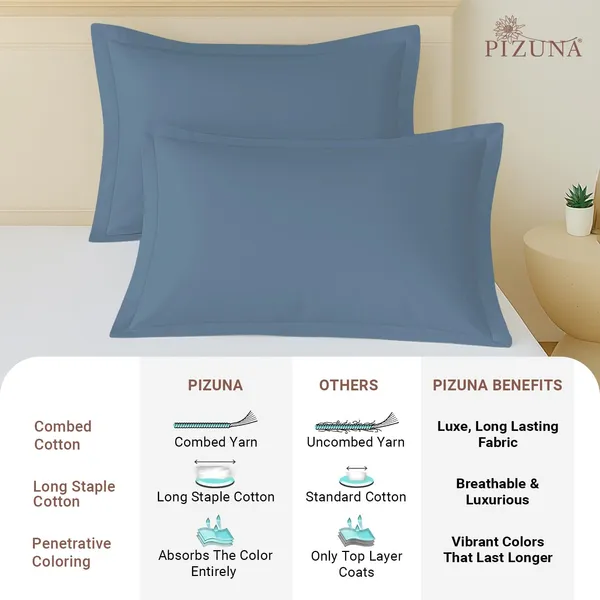 Pizuna_100%_Cotton_Solid_Dusty_Blue_Pillow_Cover_Set_Of_2
