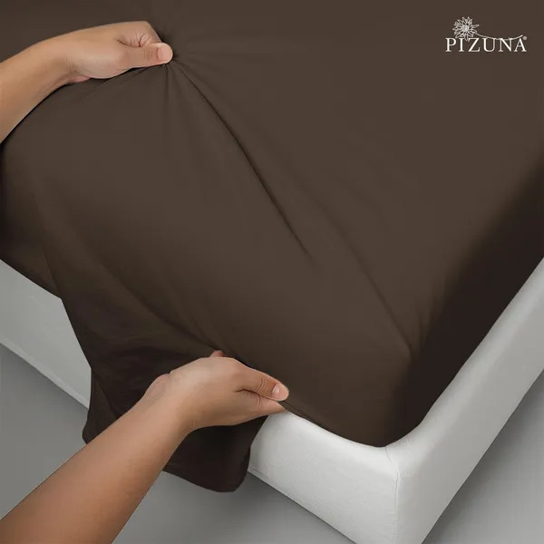 Cotton_Solid_Dark_Brown_Single_Flat_Bedsheet