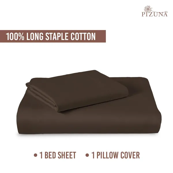 Cotton_Solid_Dark_Brown_Single_Flat_Bedsheet
