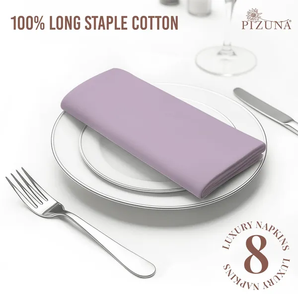 Cotton_Solid_Lavender_Frost_Dinner_Napkins_Set_Of_8