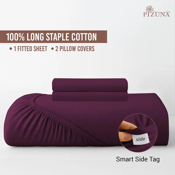 Pizuna_Cotton_Solid_Berry_Plum_Queen_Fitted_Bedsheet_Set_With_2_Pillow_Covers