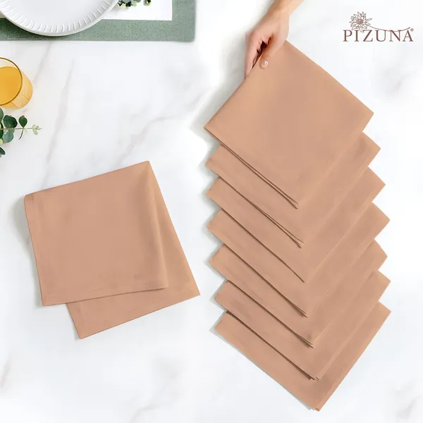 Cotton_Sateen_Solid_Peach_Dinner_Napkins_Set_Of_8
