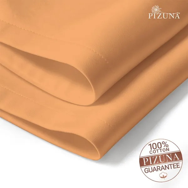 Cotton_Solid_Apricot_Orange_Dinner_Napkins_Set_Of_8