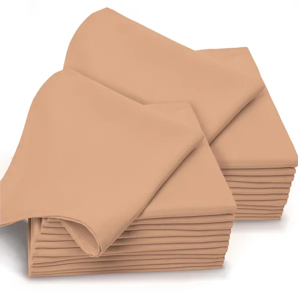 Cotton_Sateen_Solid_Peach_Dinner_Napkins_Set_Of_24