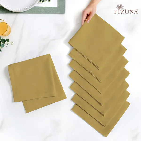 Cotton_Sateen_Solid_Mustard_Gold_Dinner_Napkins_Set_Of_8