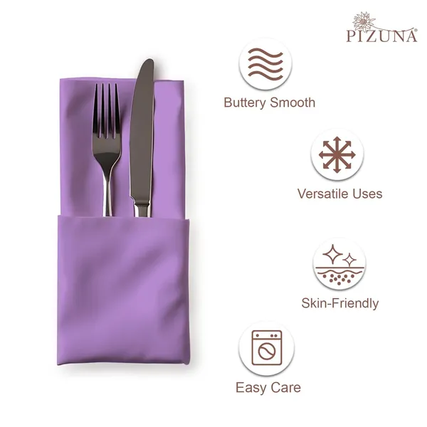 Cotton_Sateen_Solid_Purple_Dinner_Napkins_Set_Of_24