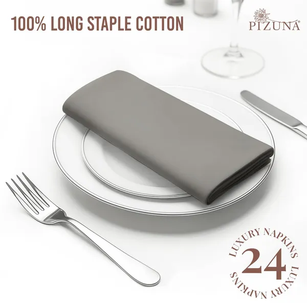 Cotton_Solid_Ash_Grey_Dinner_Napkins_Set_Of_24